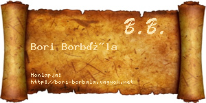 Bori Borbála névjegykártya